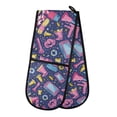 thumbnail image 1 of Dailycode Double Sided Oven Mitt with Loop Heat Resistant Kitchen Long Potholders 7" x 35" Megaphones and Tvs, 1 of 6