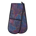 thumbnail image 1 of Dailycode Double Sided Oven Mitt with Loop Heat Resistant Kitchen Long Potholders 7" x 35" Neon Topography Lines, 1 of 6