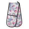 thumbnail image 1 of Dailycode Double Sided Oven Mitt with Loop Heat Resistant Kitchen Long Potholders 7" x 35" Opuntia Cactus Moths Butterfly, 1 of 6