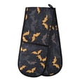 thumbnail image 1 of Dailycode Double Sided Oven Mitt with Loop Heat Resistant Kitchen Long Potholders 7" x 35" Orange Gray Black Bat Seamless, 1 of 6