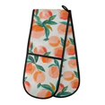 thumbnail image 1 of Dailycode Double Sided Oven Mitt with Loop Heat Resistant Kitchen Long Potholders 7" x 35" Peach Fruit, 1 of 6