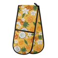 thumbnail image 1 of Dailycode Double Sided Oven Mitt with Loop Heat Resistant Kitchen Long Potholders 7" x 35" Pineapple Coconut Orange Flowers, 1 of 6
