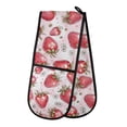 thumbnail image 1 of Dailycode Double Sided Oven Mitt with Loop Heat Resistant Kitchen Long Potholders 7" x 35" Pink Strawberry White Flowers, 1 of 6