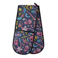 thumbnail image 1 of Dailycode Double Sided Oven Mitt with Loop Heat Resistant Kitchen Long Potholders 7" x 35" Pirate Skull Boat Knife, 1 of 6