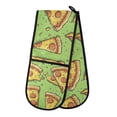 thumbnail image 1 of Dailycode Double Sided Oven Mitt with Loop Heat Resistant Kitchen Long Potholders 7" x 35" Pizza Doodle, 1 of 6