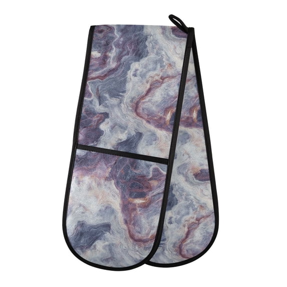 Dailycode Double Sided Oven Mitt with Loop Heat Resistant Kitchen Long Potholders 7" x 35" Planetary Surface