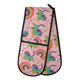 thumbnail image 1 of Dailycode Double Sided Oven Mitt with Loop Heat Resistant Kitchen Long Potholders 7" x 35" Rainbow Cats Unicorns, 1 of 6