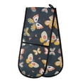 thumbnail image 1 of Dailycode Double Sided Oven Mitt with Loop Heat Resistant Kitchen Long Potholders 7" x 35" Red Yellow Grey Butterflies, 1 of 6