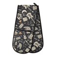 thumbnail image 1 of Dailycode Double Sided Oven Mitt with Loop Heat Resistant Kitchen Long Potholders 7" x 35" Rock Music, 1 of 6