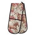 thumbnail image 1 of Dailycode Double Sided Oven Mitt with Loop Heat Resistant Kitchen Long Potholders 7" x 35" Running Horse and Rose, 1 of 6