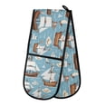 thumbnail image 1 of Dailycode Double Sided Oven Mitt with Loop Heat Resistant Kitchen Long Potholders 7" x 35" Schooner Ship and Hat, 1 of 6