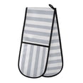 thumbnail image 1 of Dailycode Double Sided Oven Mitt with Loop Heat Resistant Kitchen Long Potholders 7" x 35" Sky Gray and White Stripes, 1 of 6