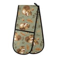 thumbnail image 1 of Dailycode Double Sided Oven Mitt with Loop Heat Resistant Kitchen Long Potholders 7" x 35" Smiling Squirrel with Acorns, 1 of 6