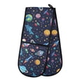 thumbnail image 1 of Dailycode Double Sided Oven Mitt with Loop Heat Resistant Kitchen Long Potholders 7" x 35" Space Stars Planet Rocket, 1 of 6
