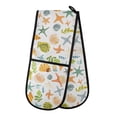 thumbnail image 1 of Dailycode Double Sided Oven Mitt with Loop Heat Resistant Kitchen Long Potholders 7" x 35" Starfish Seaweed Shells, 1 of 6
