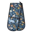 thumbnail image 1 of Dailycode Double Sided Oven Mitt with Loop Heat Resistant Kitchen Long Potholders 7" x 35" Starfish Whale Coral Octopus, 1 of 6