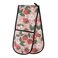 thumbnail image 1 of Dailycode Double Sided Oven Mitt with Loop Heat Resistant Kitchen Long Potholders 7" x 35" Strawberries Flowers Leaves, 1 of 6