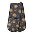 thumbnail image 1 of Dailycode Double Sided Oven Mitt with Loop Heat Resistant Kitchen Long Potholders 7" x 35" Sun Faces and Moon, 1 of 6