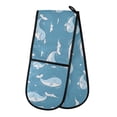 thumbnail image 1 of Dailycode Double Sided Oven Mitt with Loop Heat Resistant Kitchen Long Potholders 7" x 35" Swimming Whales, 1 of 6