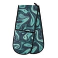 thumbnail image 1 of Dailycode Double Sided Oven Mitt with Loop Heat Resistant Kitchen Long Potholders 7" x 35" Swirling Liquid Shapes, 1 of 6