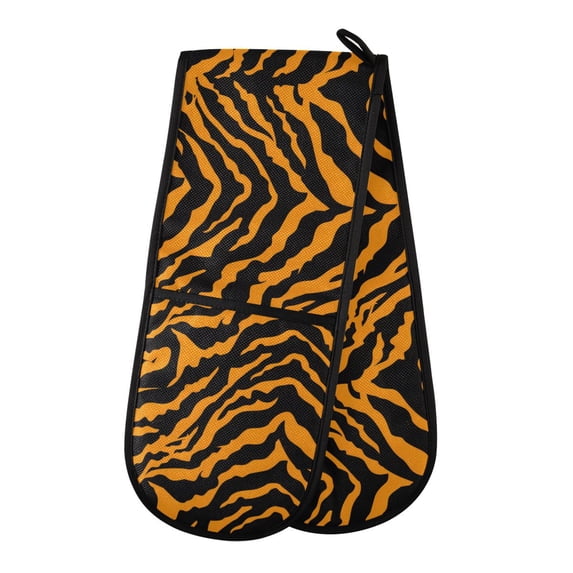 Dailycode Double Sided Oven Mitt with Loop Heat Resistant Kitchen Long Potholders 7" x 35" Tiger Print