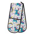 thumbnail image 1 of Dailycode Double Sided Oven Mitt with Loop Heat Resistant Kitchen Long Potholders 7" x 35" Unicorn Rainbow Stars, 1 of 6