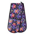 thumbnail image 1 of Dailycode Double Sided Oven Mitt with Loop Heat Resistant Kitchen Long Potholders 7" x 35" Vibrant Floral Flower Damask, 1 of 6