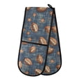 thumbnail image 1 of Dailycode Double Sided Oven Mitt with Loop Heat Resistant Kitchen Long Potholders 7" x 35" Vintage Rugby Star, 1 of 6