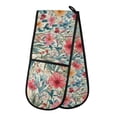 thumbnail image 1 of Dailycode Double Sided Oven Mitt with Loop Heat Resistant Kitchen Long Potholders 7" x 35" Watercolor Blooming Wildflowers, 1 of 6