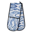 thumbnail image 1 of Dailycode Double Sided Oven Mitt with Loop Heat Resistant Kitchen Long Potholders 7" x 35" Watercolor Blue Stripes, 1 of 6