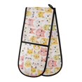 thumbnail image 1 of Dailycode Double Sided Oven Mitt with Loop Heat Resistant Kitchen Long Potholders 7" x 35" Watercolor Cat Heads, 1 of 6