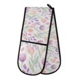thumbnail image 1 of Dailycode Double Sided Oven Mitt with Loop Heat Resistant Kitchen Long Potholders 7" x 35" Watercolor Tulips and Berries, 1 of 6