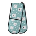 thumbnail image 1 of Dailycode Double Sided Oven Mitt with Loop Heat Resistant Kitchen Long Potholders 7" x 35" White Bear Face and Paw, 1 of 6