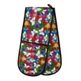 thumbnail image 1 of Dailycode Double Sided Oven Mitt with Loop Heat Resistant Kitchen Long Potholders 7" x 35" White Elegant Butterflies, 1 of 6