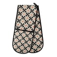 thumbnail image 1 of Dailycode Double Sided Oven Mitt with Loop Heat Resistant Kitchen Long Potholders 7" x 35" White Flowers on Black, 1 of 6