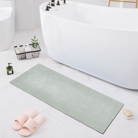Dailycode Grayish Green Bathroom Rugs Non Slip Absorbent Soft Plush Quick Dry Bath Mat, 39"x20"