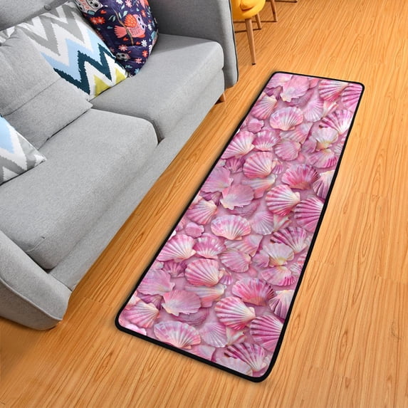 Dailycode Hallway Runner Rug 2x6 Non Slip Absorbent Soft Floor Mat for Home Kitchen Bedroom Entrance 3d Seashells