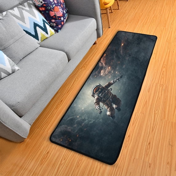 Dailycode Hallway Runner Rug 2x6 Non Slip Absorbent Soft Floor Mat for Home Kitchen Bedroom Entrance Astronaut in Nebula