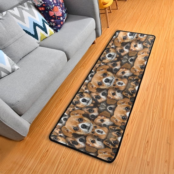 Dailycode Hallway Runner Rug 2x6 Non Slip Absorbent Soft Floor Mat for Home Kitchen Bedroom Entrance Chihuahua Dog Face