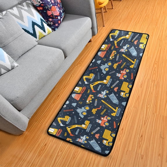 Dailycode Hallway Runner Rug 2x6 Non Slip Absorbent Soft Floor Mat for Home Kitchen Bedroom Entrance Excavator and Construction Machinery
