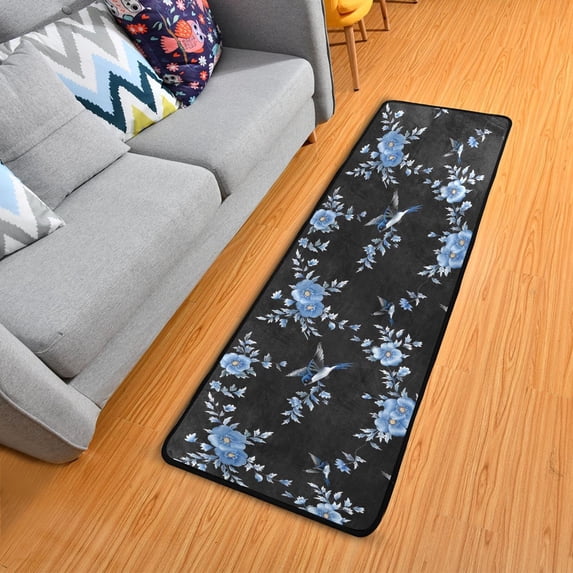 Dailycode Hallway Runner Rug 2x6 Non Slip Absorbent Soft Floor Mat for Home Kitchen Bedroom Entrance Swallows Birds and Flowers