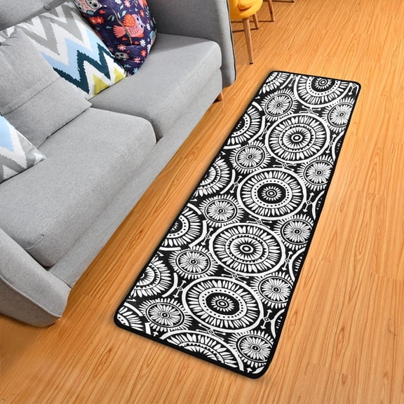 Dailycode Hallway Runner Rug 2x6 Non Slip Absorbent Soft Floor Mat for Home Kitchen Bedroom Entrance Traditional African Tribal