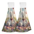 thumbnail image 1 of Dailycode Kitchen Wash Cloths with Hanging Loops Absorbent Absorbent Quick Drying Hand Towels, 2 Pack, Bear Having Outdoor Picnic, 1 of 7