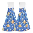 thumbnail image 1 of Dailycode Kitchen Wash Cloths with Hanging Loops Absorbent Absorbent Quick Drying Hand Towels, 2 Pack, Cartoon Planets and Shooting Stars, 1 of 7