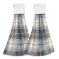 thumbnail image 1 of Dailycode Kitchen Wash Cloths with Hanging Loops Absorbent Absorbent Quick Drying Hand Towels, 2 Pack, Navy and White Plaid, 1 of 7