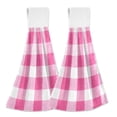 thumbnail image 1 of Dailycode Kitchen Wash Cloths with Hanging Loops Absorbent Absorbent Quick Drying Hand Towels, 2 Pack, Pink Gingham, 1 of 7