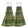 thumbnail image 1 of Dailycode Kitchen Wash Cloths with Hanging Loops Absorbent Absorbent Quick Drying Hand Towels, 2 Pack, Polka Dot Green Plaid, 1 of 7