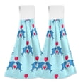 thumbnail image 1 of Dailycode Kitchen Wash Cloths with Hanging Loops Absorbent Absorbent Quick Drying Hand Towels, 2 Pack, Shark with Love Balloon, 1 of 7