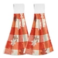 thumbnail image 1 of Dailycode Kitchen Wash Cloths with Hanging Loops Absorbent Absorbent Quick Drying Hand Towels, 2 Pack, Snowflake Red Plaid, 1 of 7