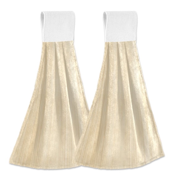 Dailycode Kitchen Wash Cloths with Hanging Loops Absorbent Absorbent Quick Drying Hand Towels, 2 Pack, Soft Light Blonde Wood Grain